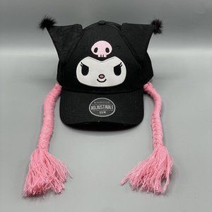 Sanrio Kuromi Tassel Hat Dad Cap Black Pink NEW